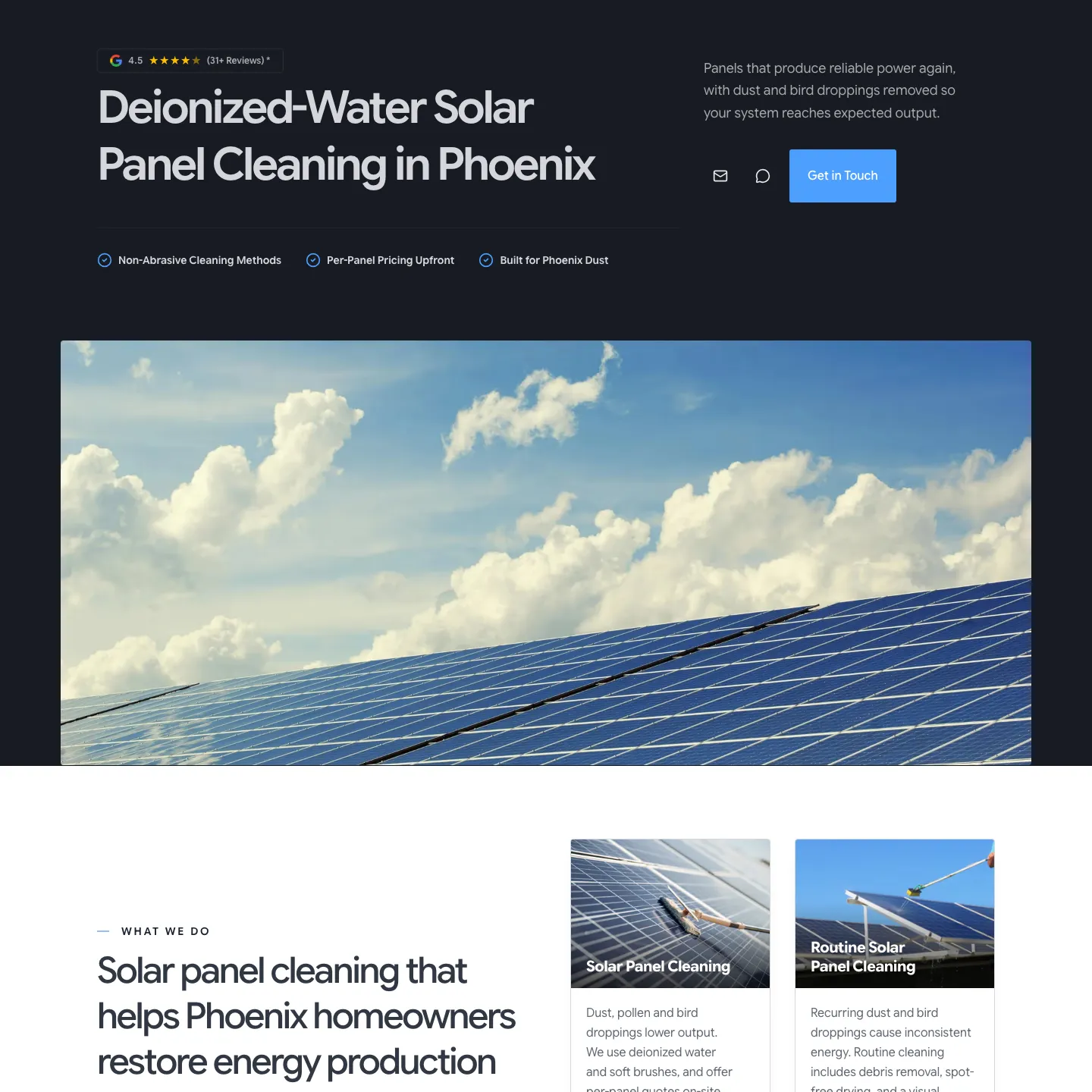 Phoenix AZ Solar Panel Cleaning