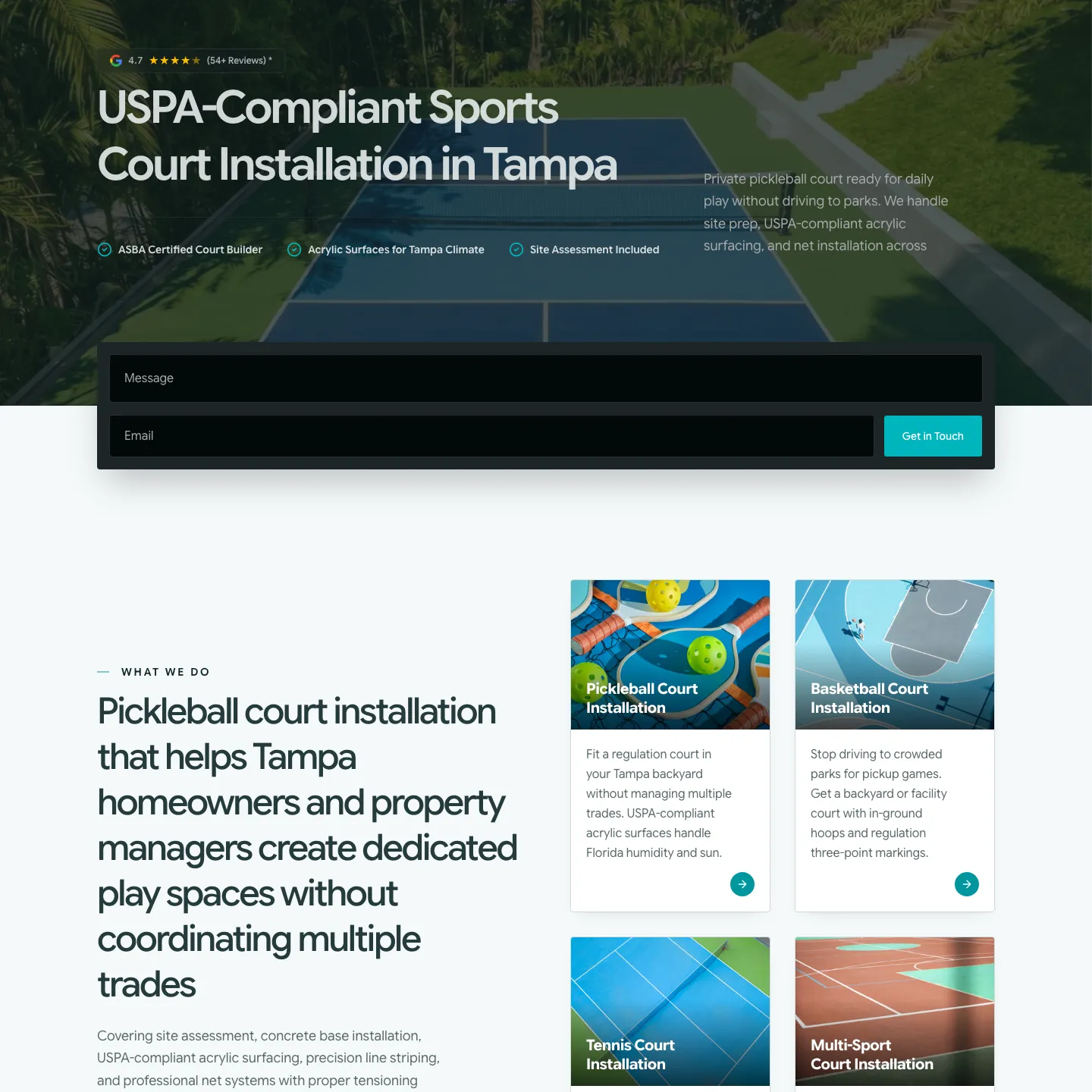 Tampa Pickleball Court Builders