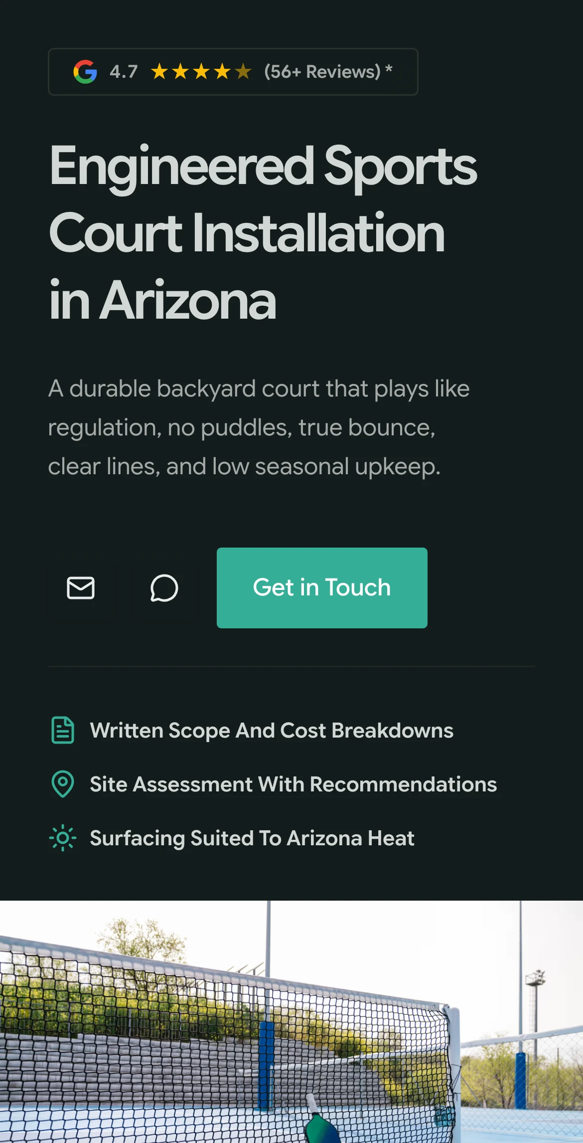 Arizona Pickleball Courts on mobile