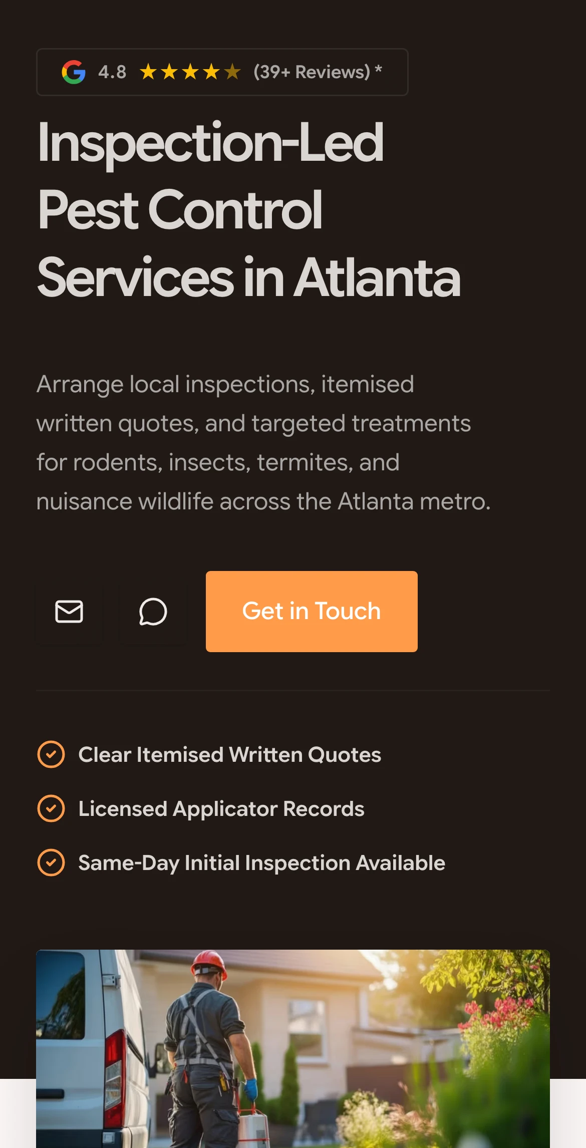 Atlanta Pest Control Services on mobile