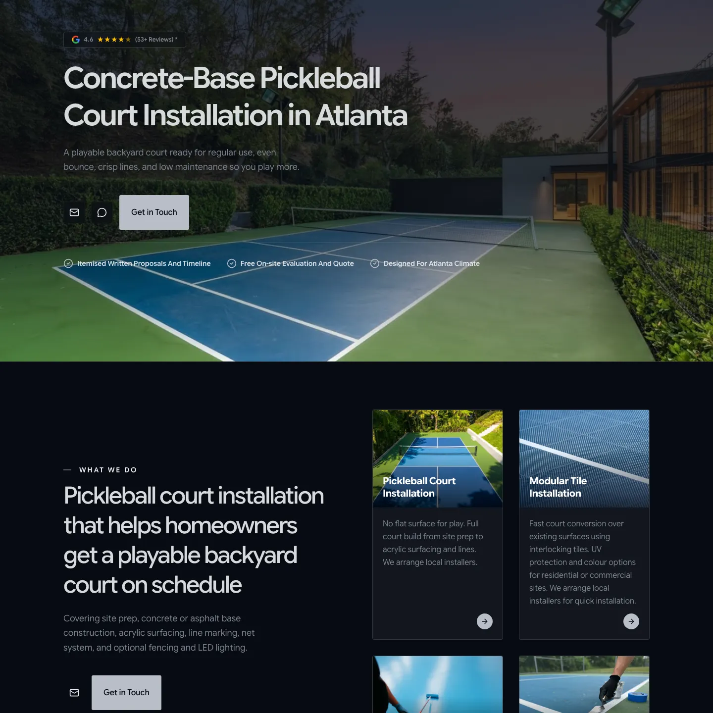 Atlanta Pickleball Installers website