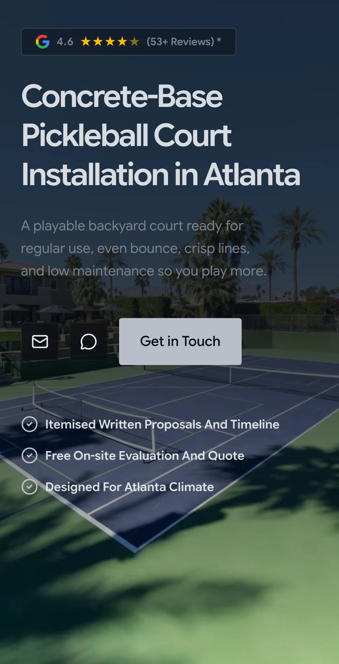 Atlanta Pickleball Installers on mobile