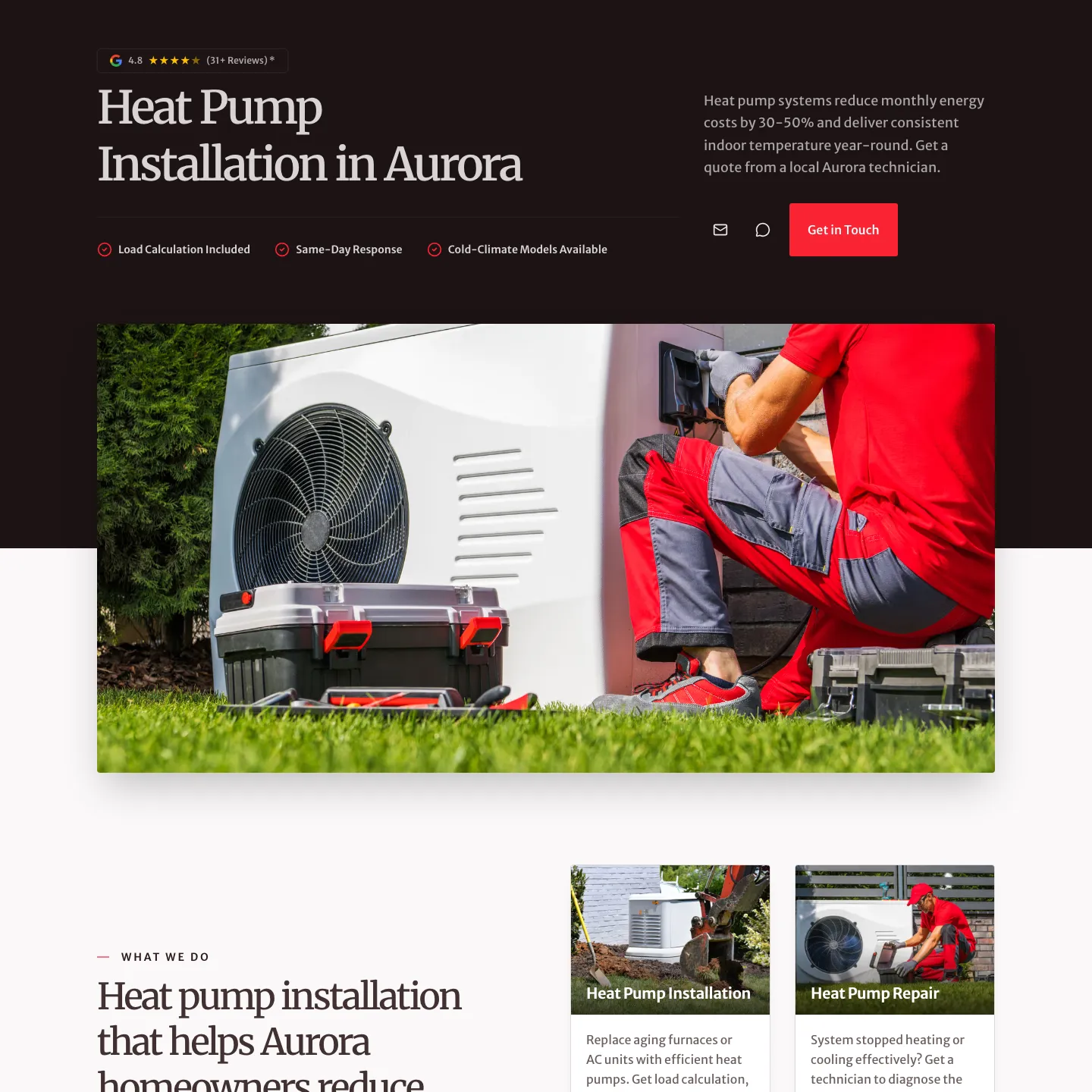 Aurora Heat Pumps website