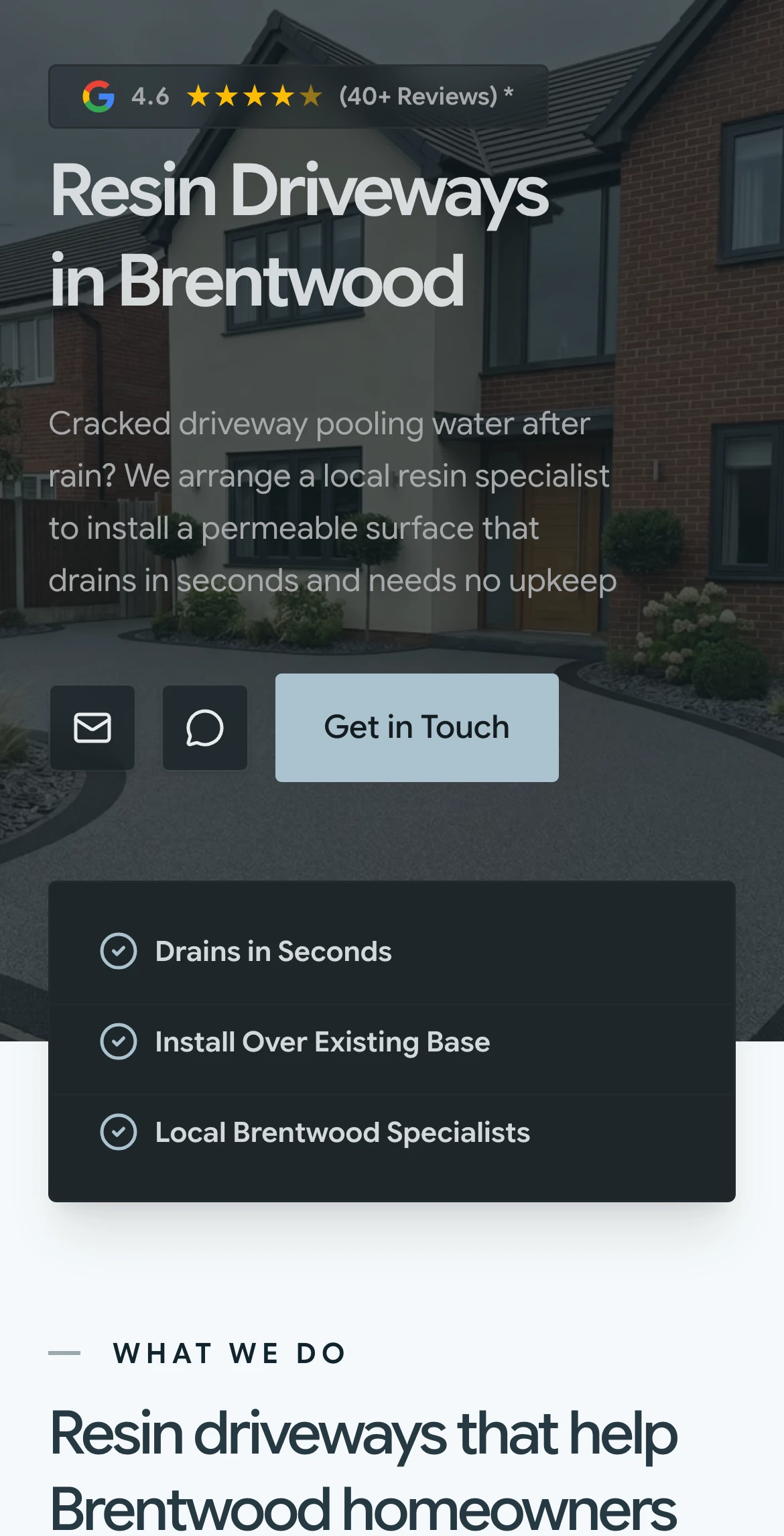 Brentwood Resin Driveways on mobile