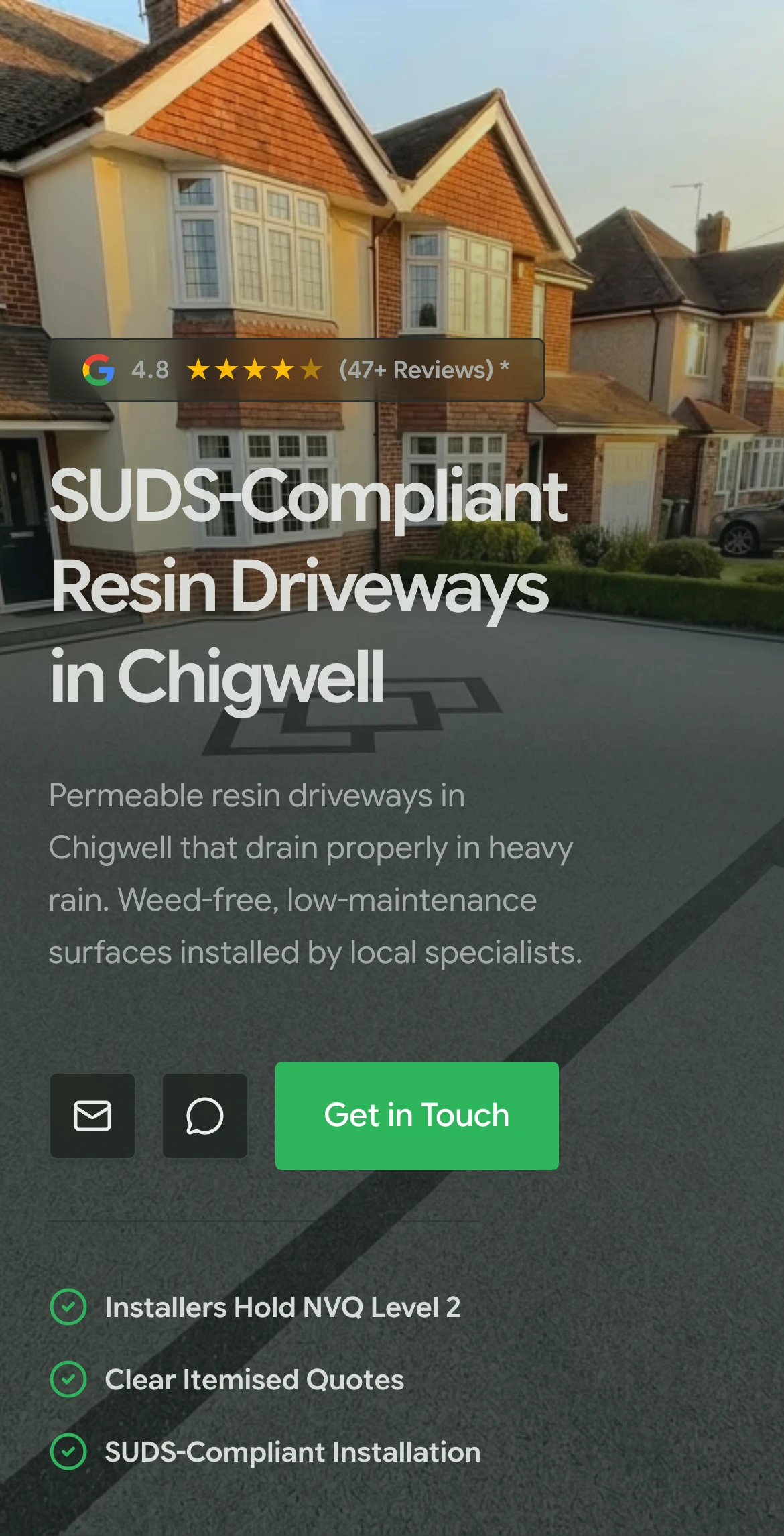 Chigwell Resin Driveways on mobile