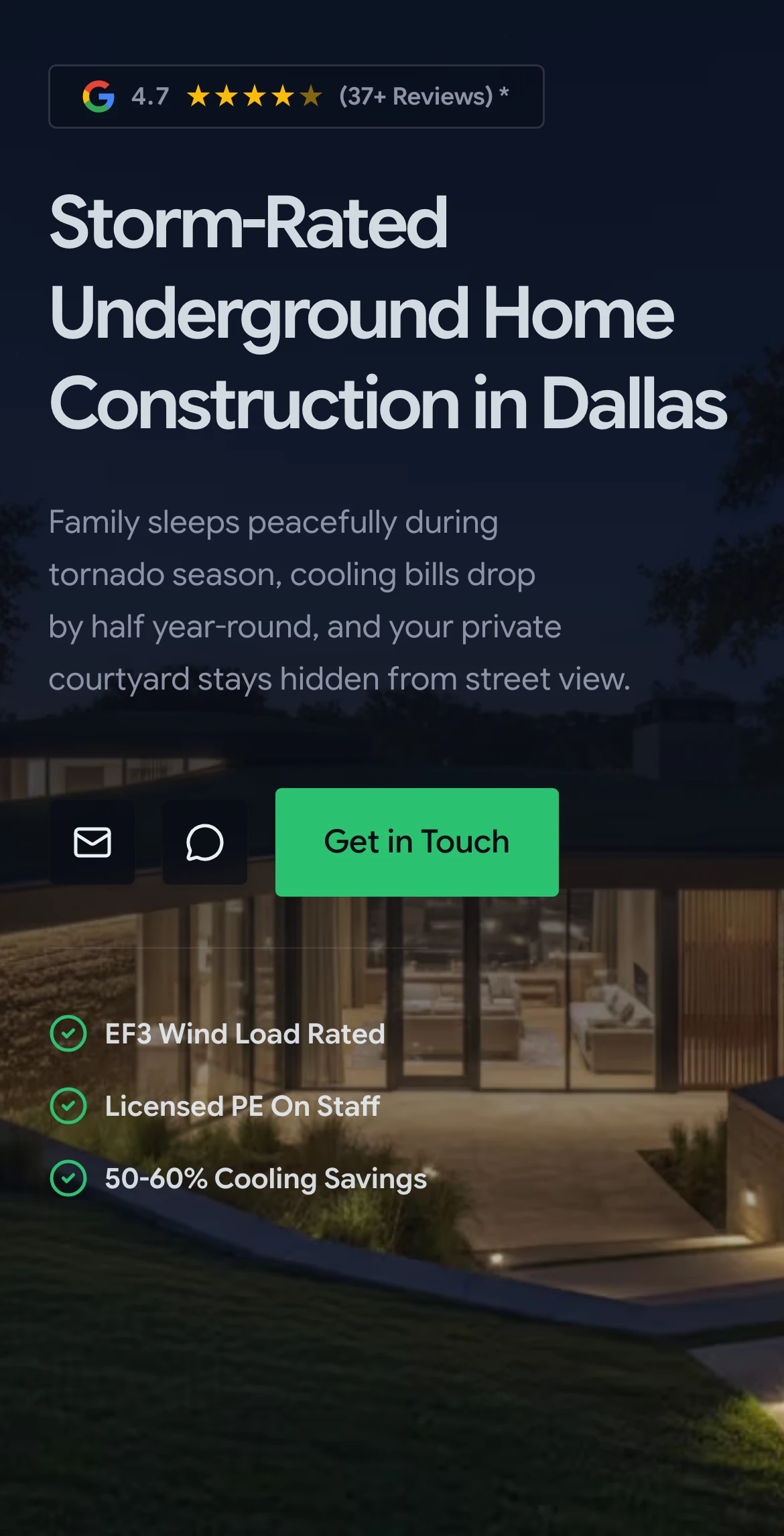 Dallas Underground Homes on mobile