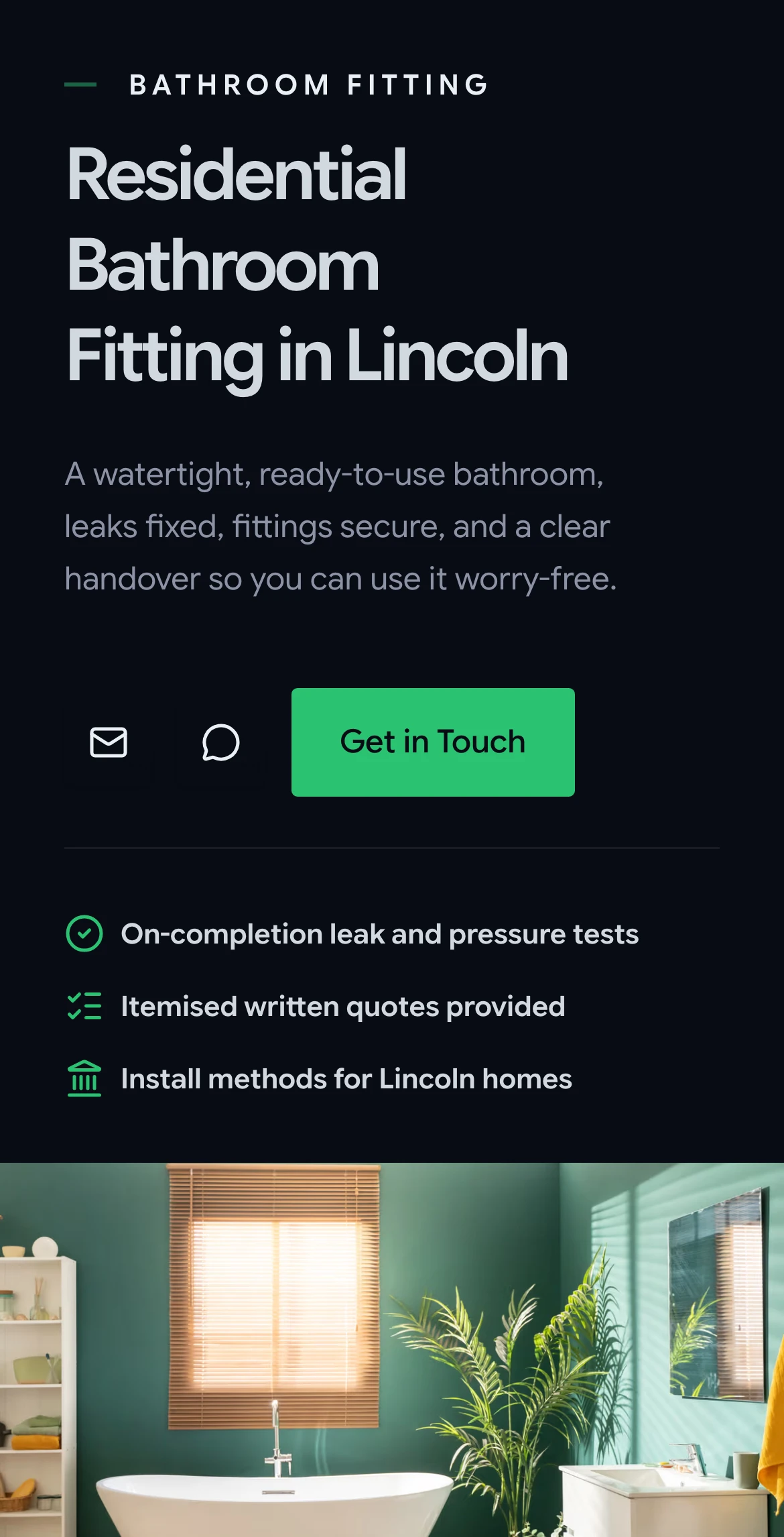 Lincoln Bathroom Fitters on mobile
