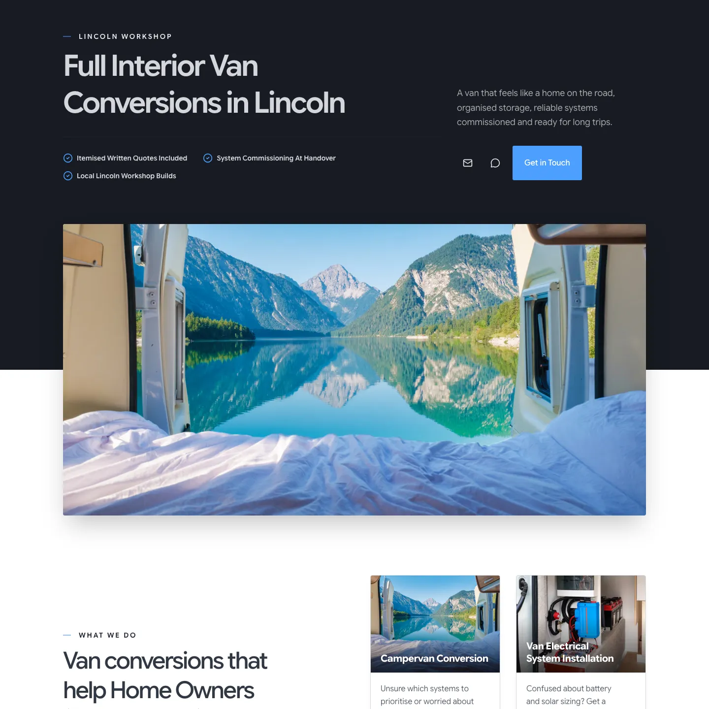 Lincoln Van Conversions website