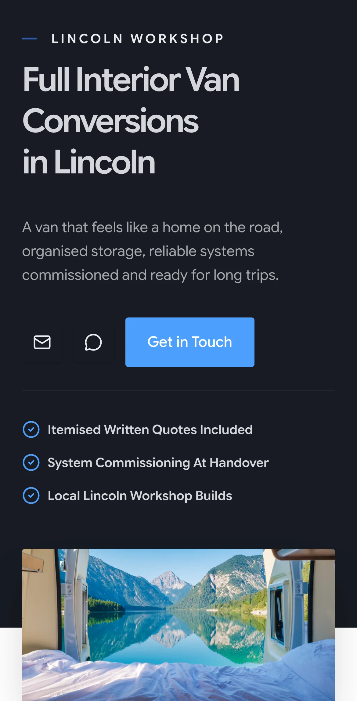 Lincoln Van Conversions on mobile