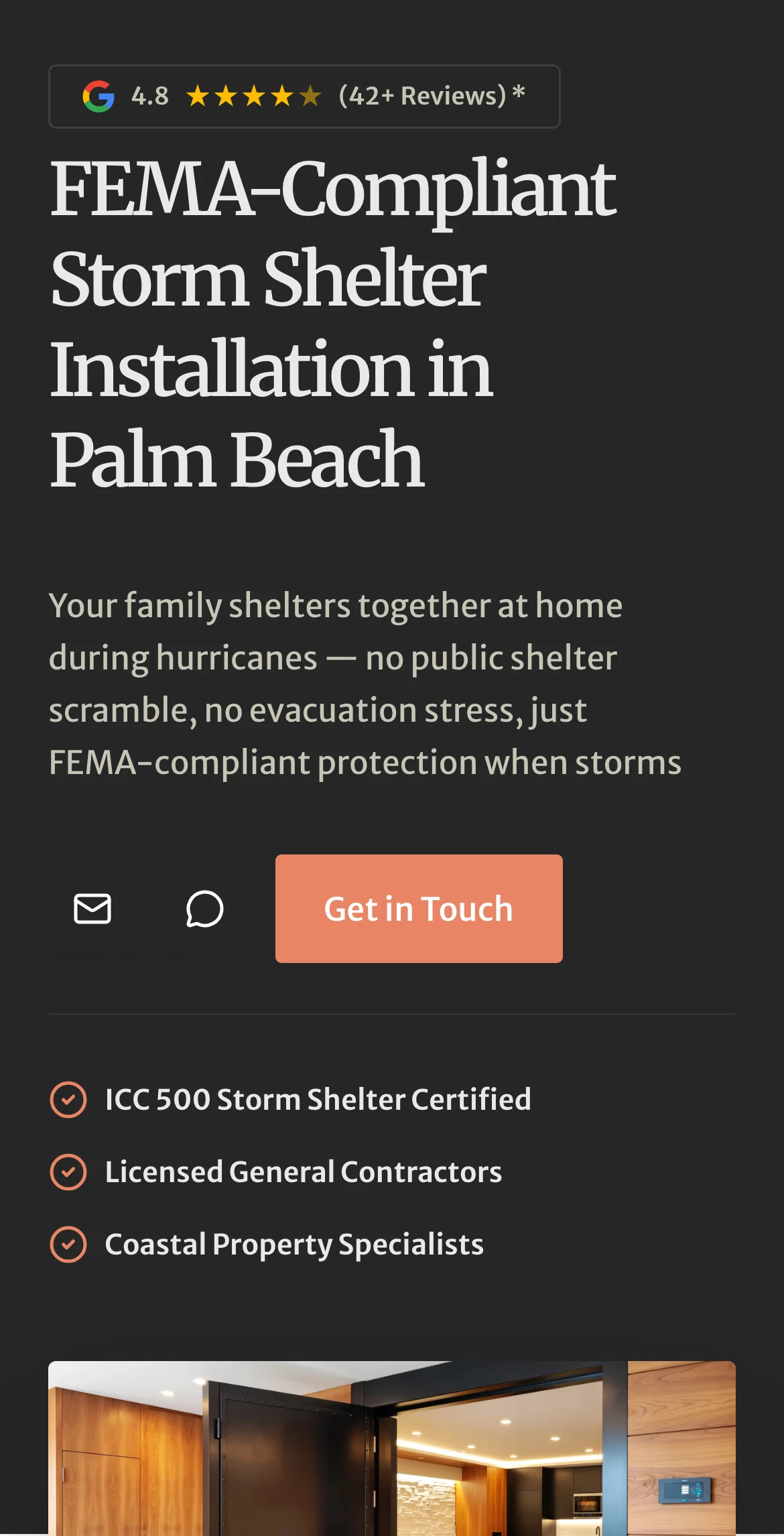 Palm Beach Storm Shelters on mobile