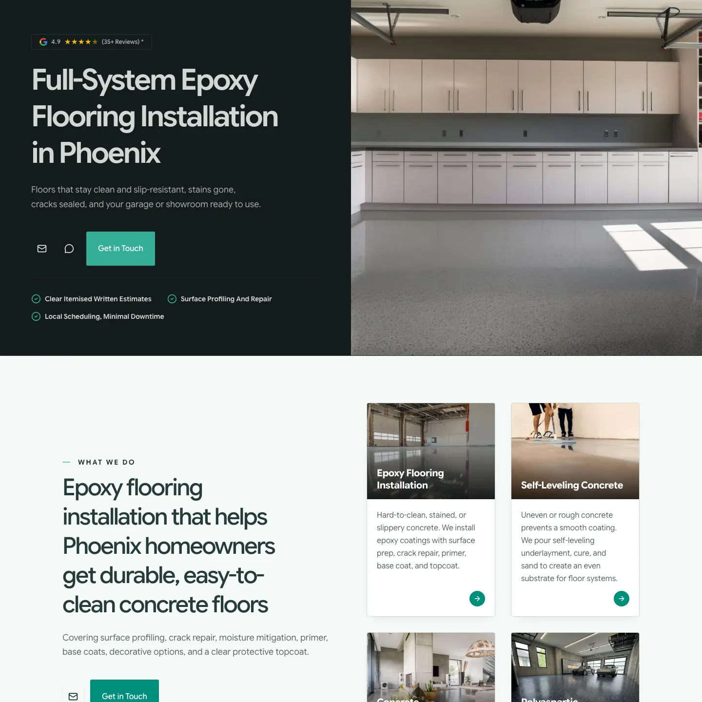 Phoenix Epoxy Flooring website
