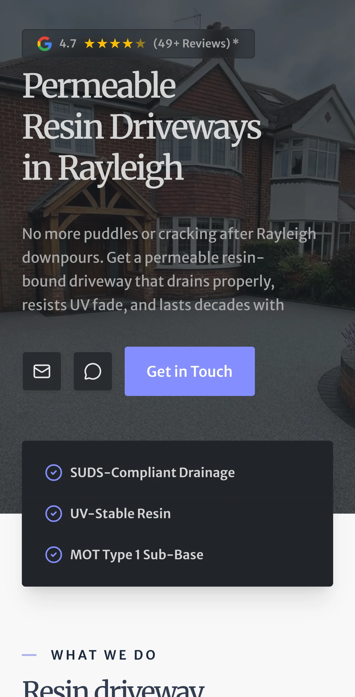 Rayleigh Resin Driveways on mobile