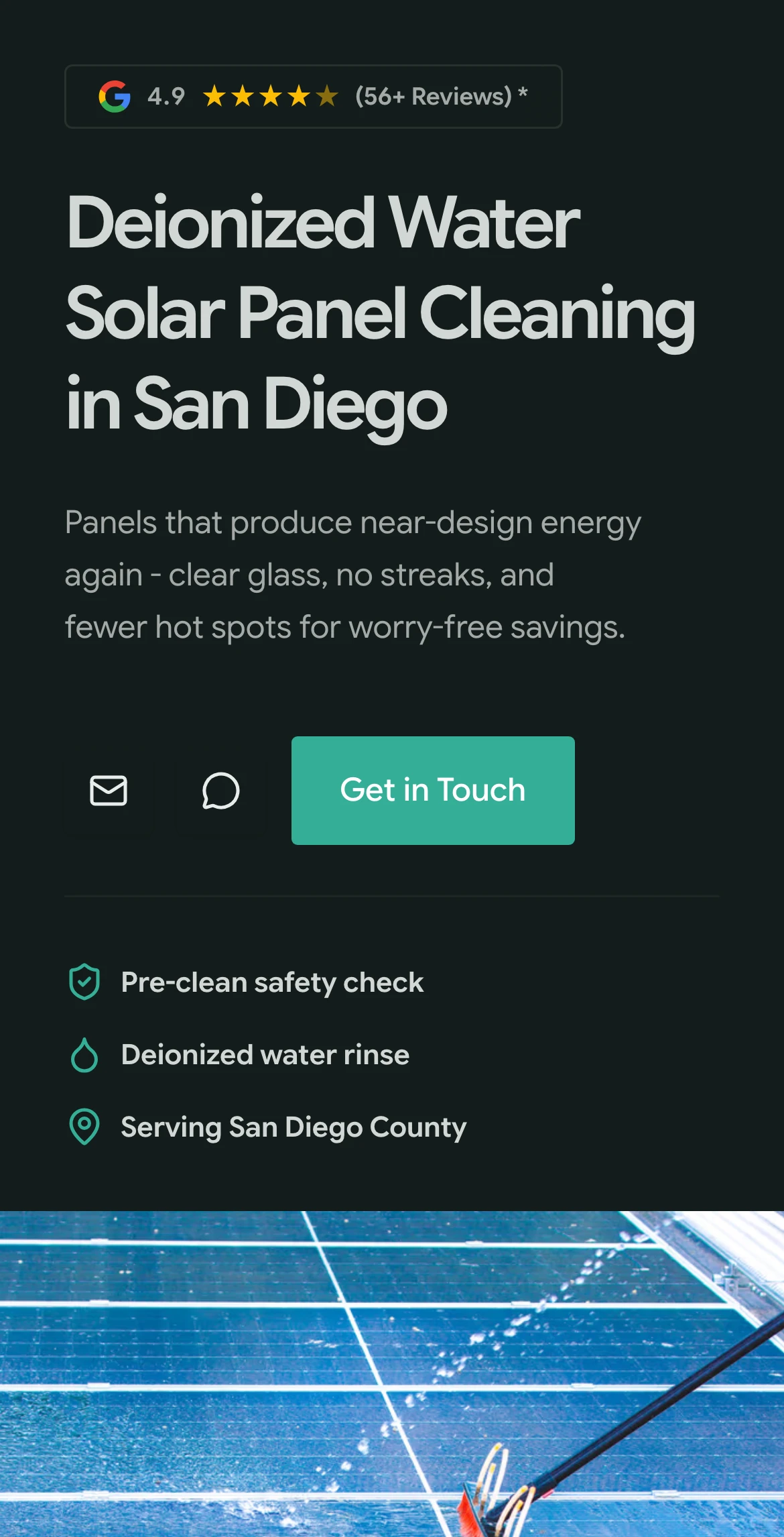 San Diego Solar Panel Cleaning on mobile