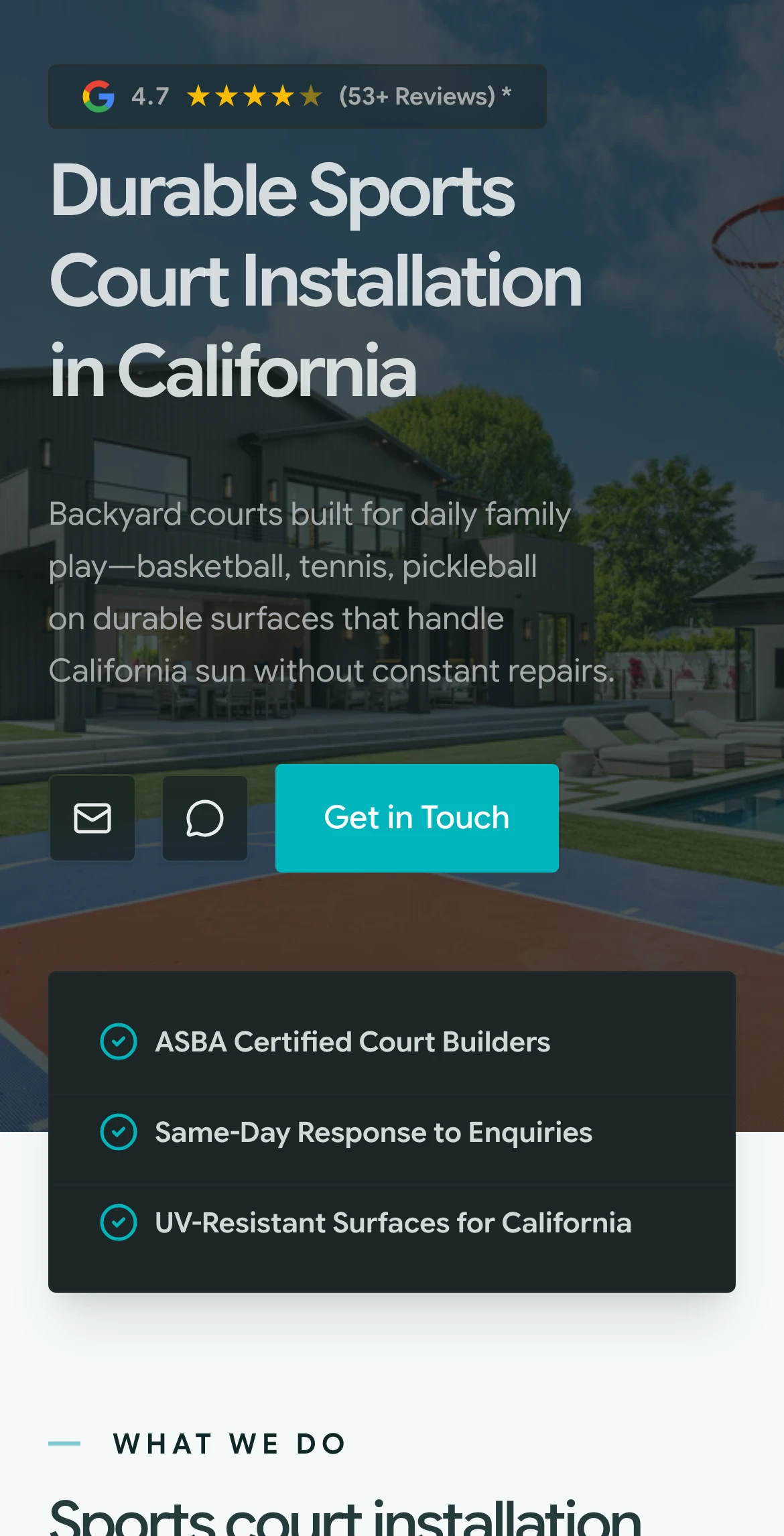 Sports Court Installers on mobile