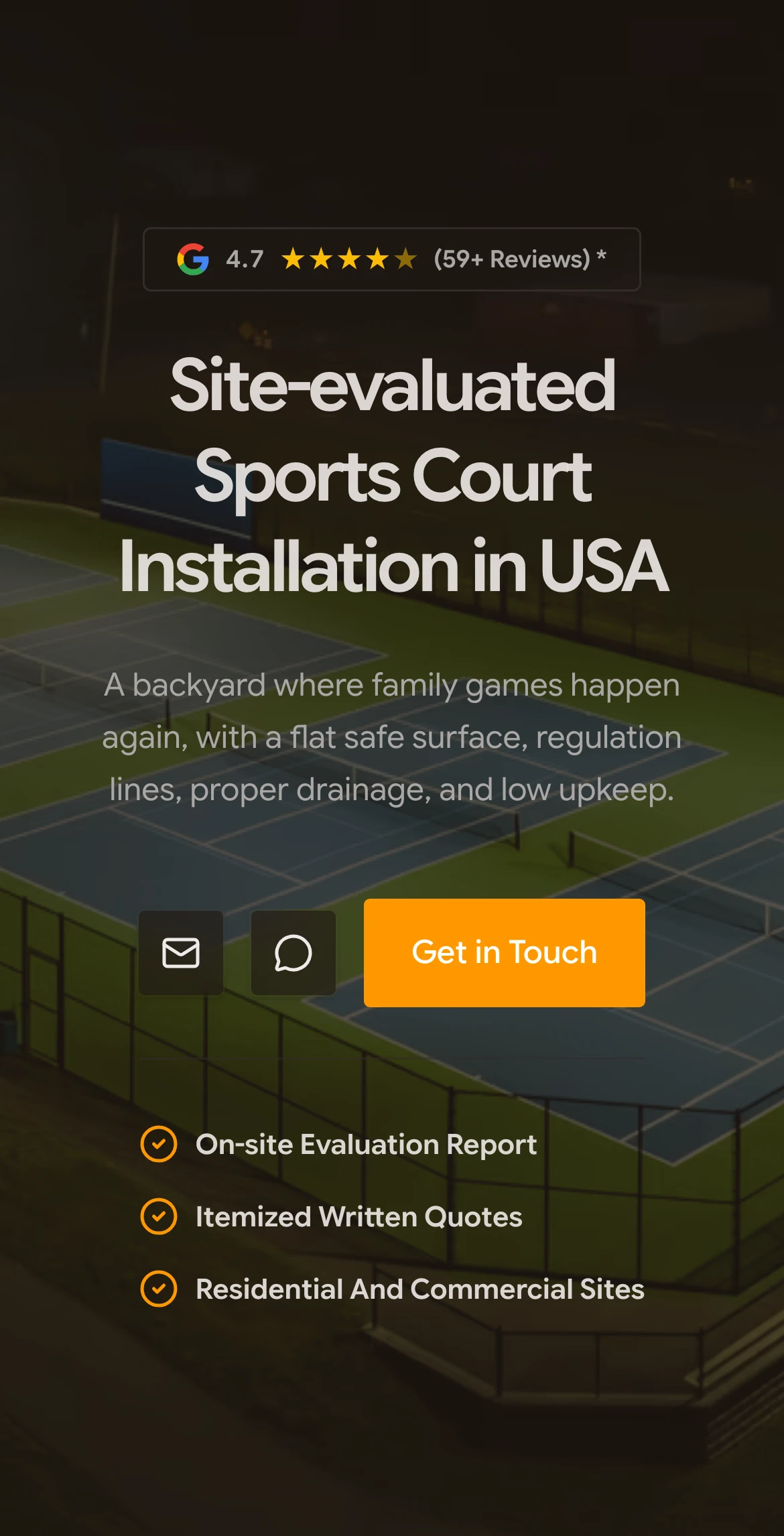 USA Sports Courts on mobile